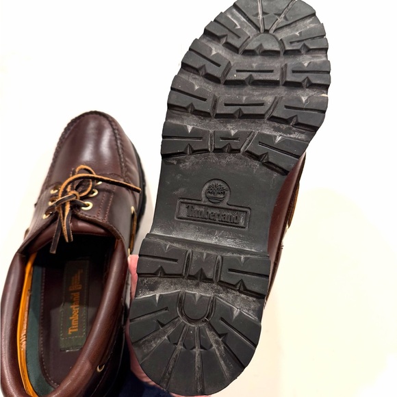 TIMBERLANDā¢dark brown leather boat shoes 10.5 EUC - Picture 4 of 7